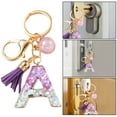 thumbnail image 4 of HomeLife Initial Letter Charm Keychain with Tassel Shiny Heart-Shaped Sequins 26 Letter Cup Charm Keychain Resin Keyring Mug Accessory, 4 of 13