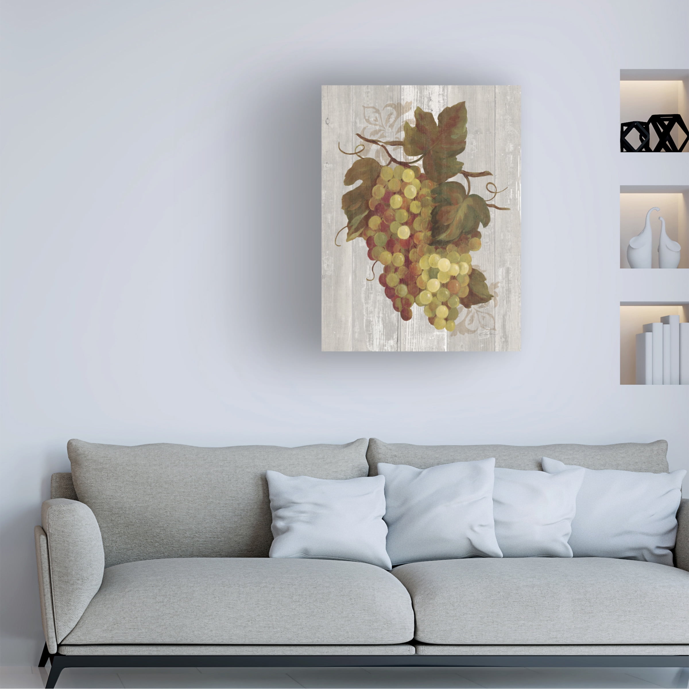 Trademark Fine Art 'Autumn Grapes IV on Wood' Canvas Art by Silvia Vassileva