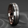 thumbnail image 3 of Tungsten Rings for Men Wedding Bands for Him 6mm Silver Brushed Rose Gold, 3 of 7