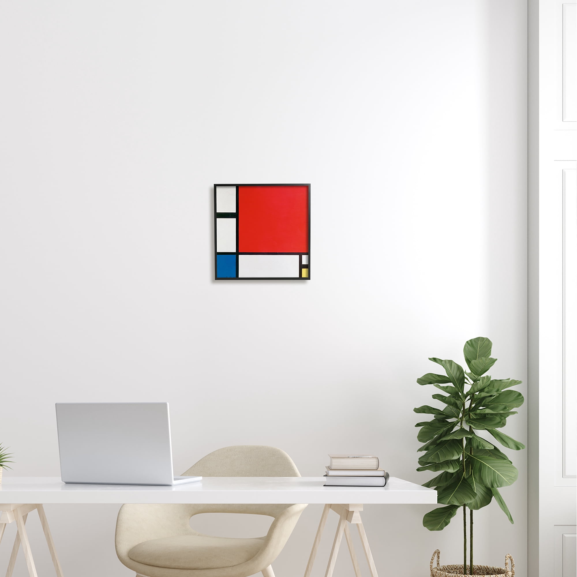 Stupell Industries Composition II in Red Blue Yellow Piet Mondrian Classic Abstract Painting Painting Black Framed Art Print Wall Art, Design by one1000paintings