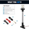thumbnail image 3 of 12 Inch Stern Light Bimini Top Anchor Light, LED Pontoon Navigation Lights Waterproof IP67, 3 NM Visibility White Fold Down Rear Boat Lights for Jon Boat, Small Boats, Fishing Boats (12~24V), 3 of 8