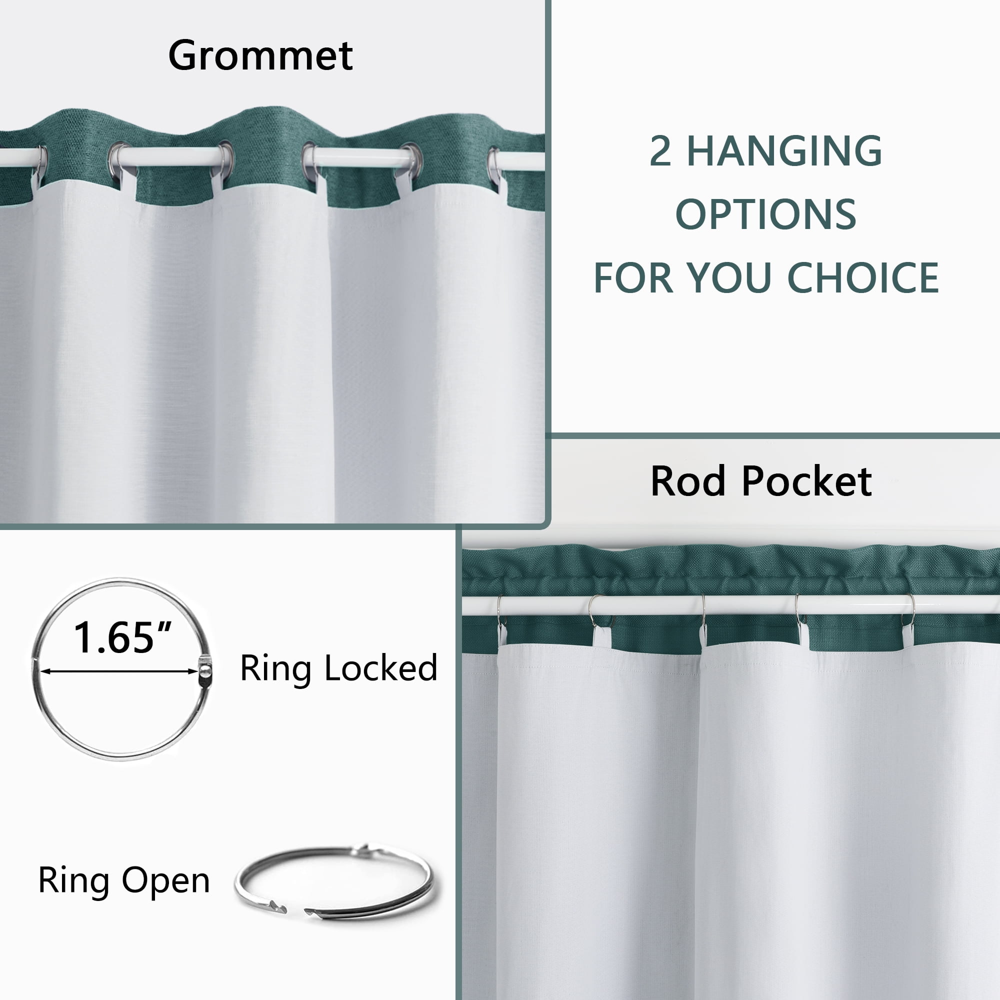 OVZME White Blackout Liner Curtains and Drapes, Keep Warming Black Out Energy Efficient Curtains, Thermal Curtains Liners for 92 inches Long Window 2 Panels set, 40"W x 92"L Per Panel