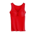 thumbnail image 3 of Red Tank Tops for Women V Neck Bodysuit with In Bra Cups for Support, 3 of 6