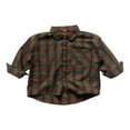 thumbnail image 5 of Likimi Toddler Kids Boys Shirts Lapel Plaid Print Long Sleeve T-Shirt Fashion Loose Soft Spring Fall Shirt Size 4-5 Years Green, 5 of 5