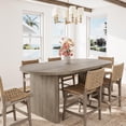 thumbnail image 3 of 70.8 Inch Oval Dining Table for 6 to 8 People, Farmhouse Double Pedestal Kitchen Table with Thick Wood Construction, Modern Rustic Dinner Table for Home Apartment Reception Room, 3 of 7