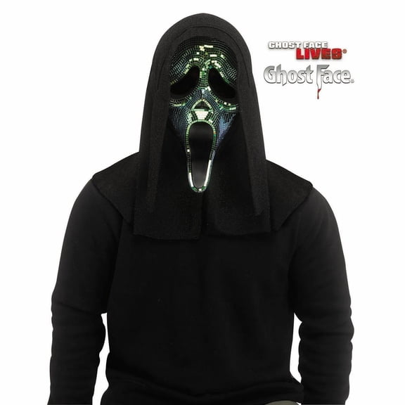 Fun World Ghost Face Men's Disco Oil Slick Full Face Halloween Costume Mask - White One Size