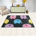 thumbnail image 3 of Coolnut Area Rug 60 x 39 inch (5'x 3'3"), Carpet Colorful Elephants Nursery Rug Floor Mat for Hardwood Floor Entrance Living Room Bedroom, 3 of 6