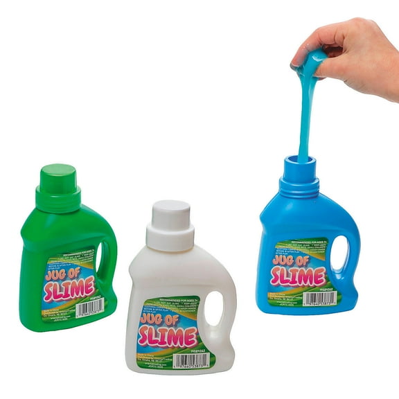 3 1/4" x 5 1/2" Bright Color Plastic Jugs of Slime Assortment - 6 Pc.