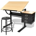 thumbnail image 1 of Trois Tiroirs Table à Dessin Inclinable avec Tabouret, 1 of 3