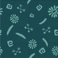 thumbnail image 1 of Ahgly Company Machine Washable Indoor Square Transitional Dark Cyan Green Area Rugs, 4' Square, 1 of 7