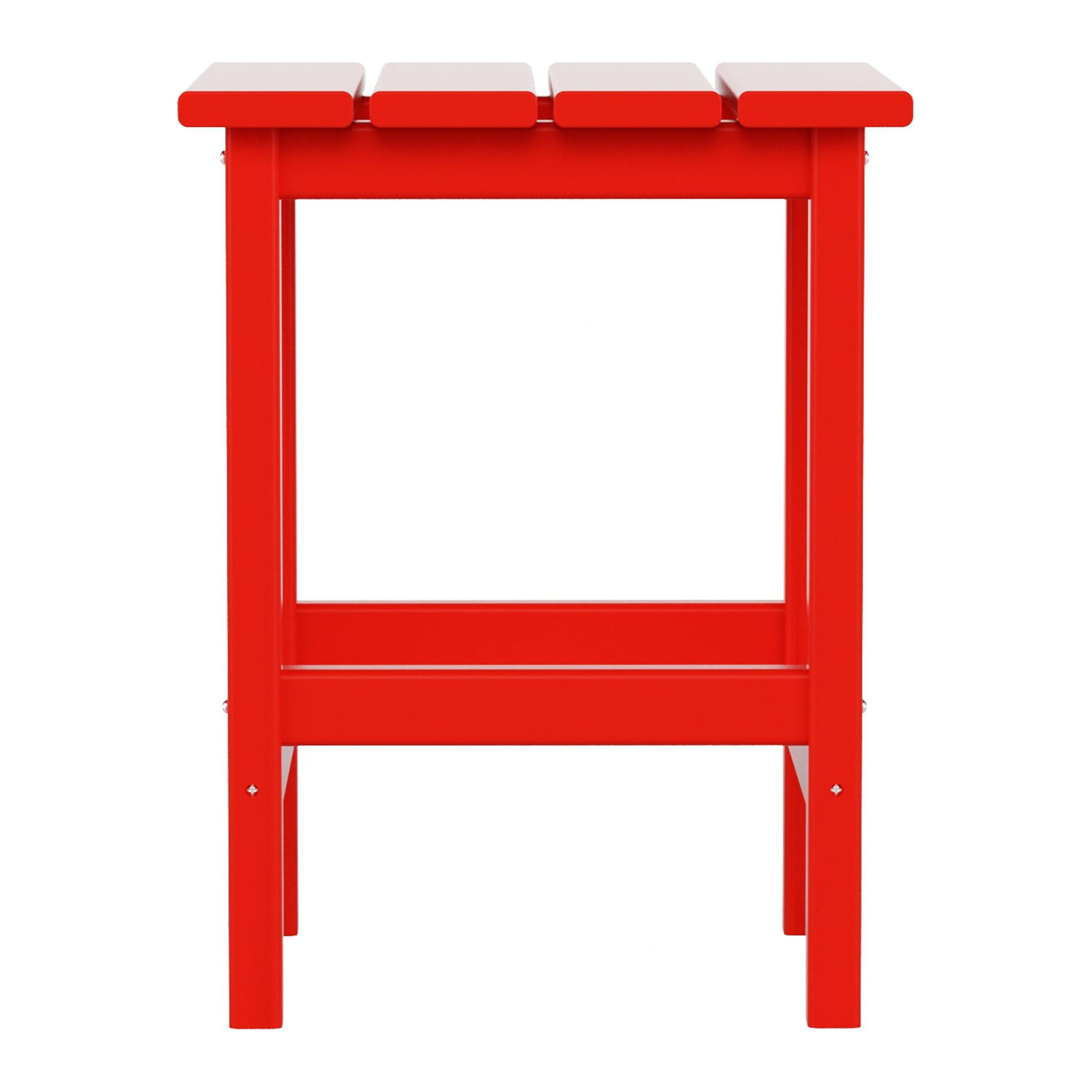 Polytrends  Laguna Hdpe All Weather Outdoor Patio Square Side Table Red