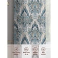 thumbnail image 6 of Blue Flower Sheer Curtains 54 Inches Long 2 Panels Vintage Boho Floral Texture Light Filtering Semi Sheer Window Curtains Drapes for Bedroom Living Room 52"x54", 6 of 7