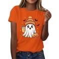 thumbnail image 5 of Wiyuqeen Halloween Shirts for Women Pumpkin Ghost T-Shirt Casual Spooky Season Graphic Tee Holiday Outfits Crewneck Short Sleeve Spooky Tops, 5 of 6
