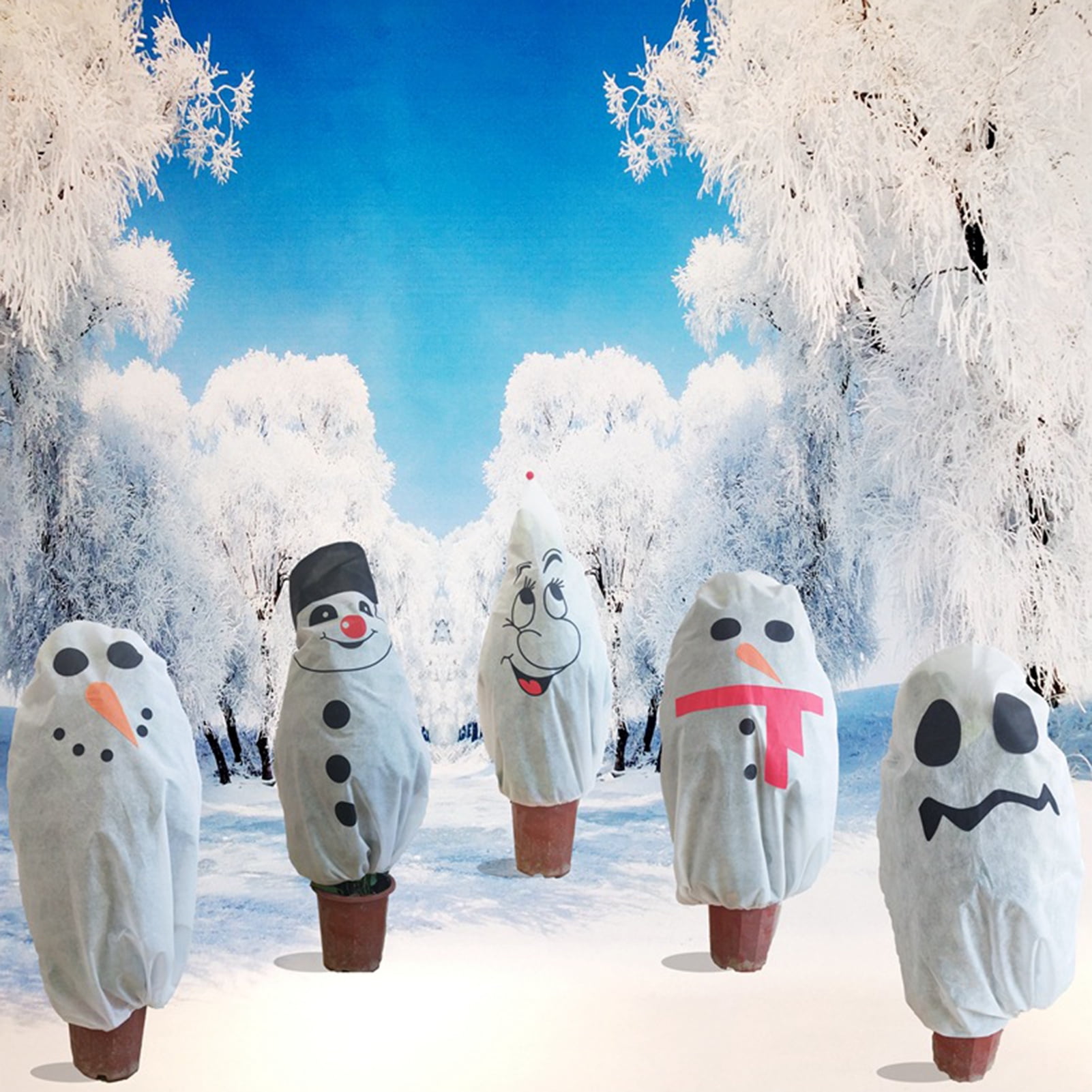 SPRING PARK Winter Drawstring Plant Covers, Freeze Protection Bags, Warm Worth Frost Protection