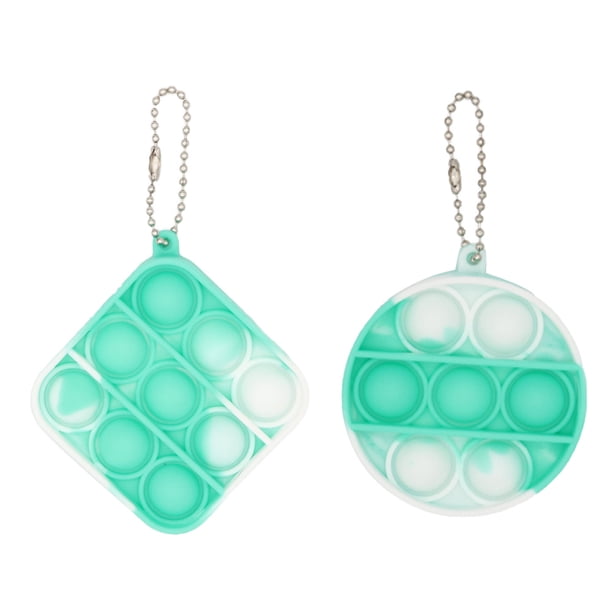Mini juguete pop, llavero con burbujas, juguete sensorial para niños y adultos (2 piezas)