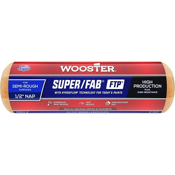 Wooster Genuine 9" Super/Fab FTP 1/2" Nap Roller Cover - RR924-9