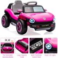 thumbnail image 2 of Licensed Volkswagen Beetle 12V Ride-On Car for Toddlers – Electric Toy with Parent Remote, LED Lights, Music, Horn, Soft Start, and Durable Battery for Kids up to 3 Years, Pink, 2 of 7