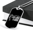thumbnail image 3 of Bad To The Bone Dog Tag Stainless Steel or 18k Gold 24" Chain, 3 of 8