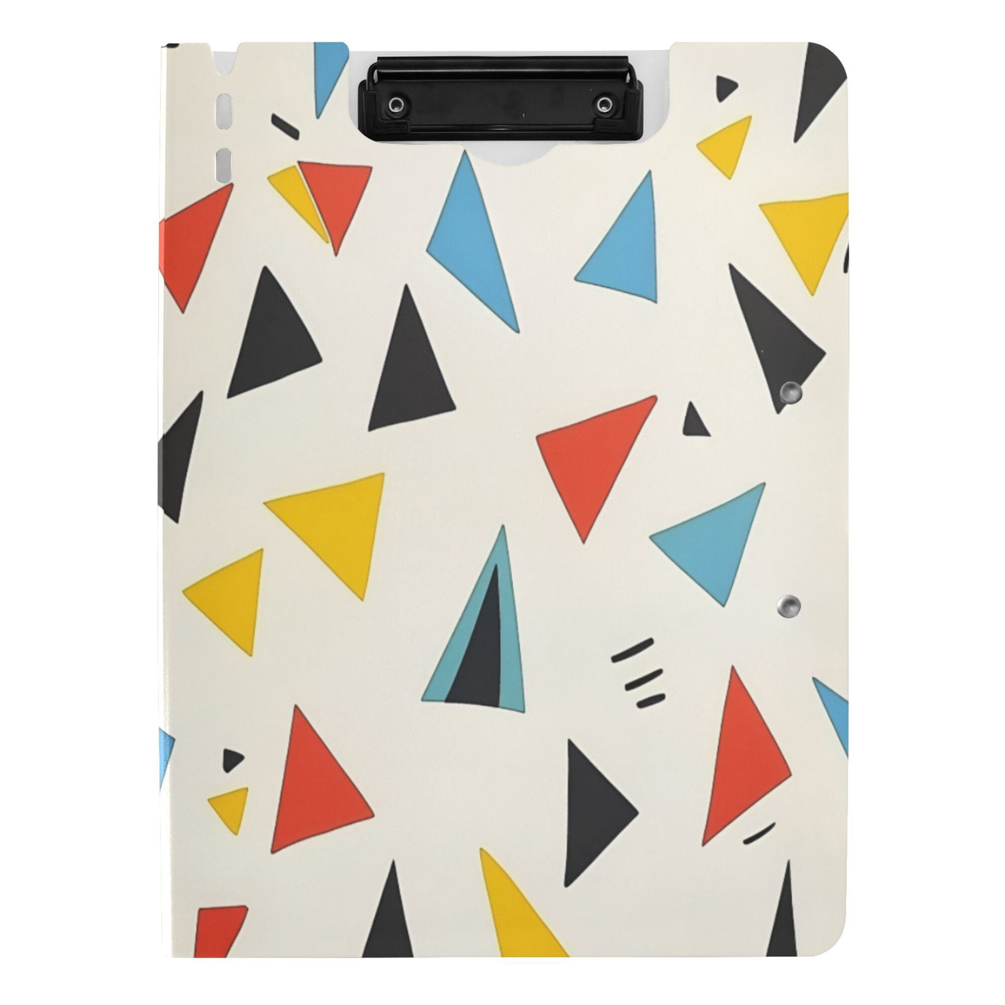 FORMRS A4 Clipboard Folder with Pen Holder Horizontal Foldable School Office Binder, Beige Triangles