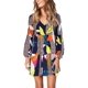 thumbnail image 2 of Vestido túnica de verano para mujer, cuello en V, informal, suelto, fluido, vestidos de cambio de columpio Adepaton WMZY-757-124, 2 of 7