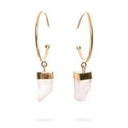 Ayana Crystals Rose Quartz Brass Earrings - Handcrafted, Ethically Sourced Natural Gemstone for Emotional Healing, Spiritual Balance | Chakra Jewelry - Perfect Valentine's Day Gift for Women