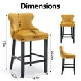 thumbnail image 2 of Velvet Counter Height Bar Stools Set of 2, Upholstered Barstools with Button Tufted Back and Nailhead Trim, Modern Wing-Back Counter Height Chair for for Kitchen, Home Bar, Dining Room, Gold, 2 of 7