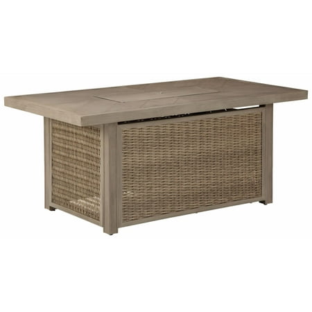 Signature Design by Ashley Beachcroft Outdoor Rectangular Fire Pit Table