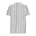 thumbnail image 4 of JSheng Womens Summer Casual Tops Fashion Woman Round Neck Short Sleeve Striped Loose T-Shirt Tops Comfortable & Fitness Gray L, 4 of 5