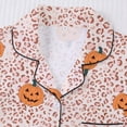 thumbnail image 6 of WOYY Girls Halloween Pajamas Pumpkin Leopard Button Down Shirt Shorts Homewear, Sizes 3-14, 6 of 8