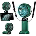 thumbnail image 1 of Ventilador portátil, ventilador personal de mano de 5000 mAh, recargable con 5 velocidades, mini ventilador silencioso con pantalla LED, tiempo de funcionamiento de 11 a 21 h para oficina., 1 of 5