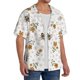thumbnail image 2 of Balery Bees And Flowers Camisa Casual de Manga Corta con Botones para Hombre, Texturizada, Estilo Cubano, para Playa, Verano-3X-Large, 2 of 5