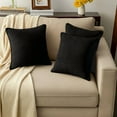 thumbnail image 3 of A1HC Set of 2 Luxurious Soft Velvet Throw Pillow Covers Only, 22"x22", Black, Decorative Cushion Covers with Hidden YKK Zipper for Sofa or Bed, 3 of 7