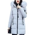 thumbnail image 1 of Chaqueta De Mujer De Algodón Cálido Con Cuello De Piel Moda, 1 of 8