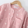 thumbnail image 4 of Xmarks Boys Girls Cotton Pajamas Set Star Printed Long Sleeve Button Down Sleepwear Set Henley Shirt with Pants 2 Piece Loungewear Pjs Set Spring Fall Loose fit PJs for Little Big Kids, 3-12 T, 4 of 8