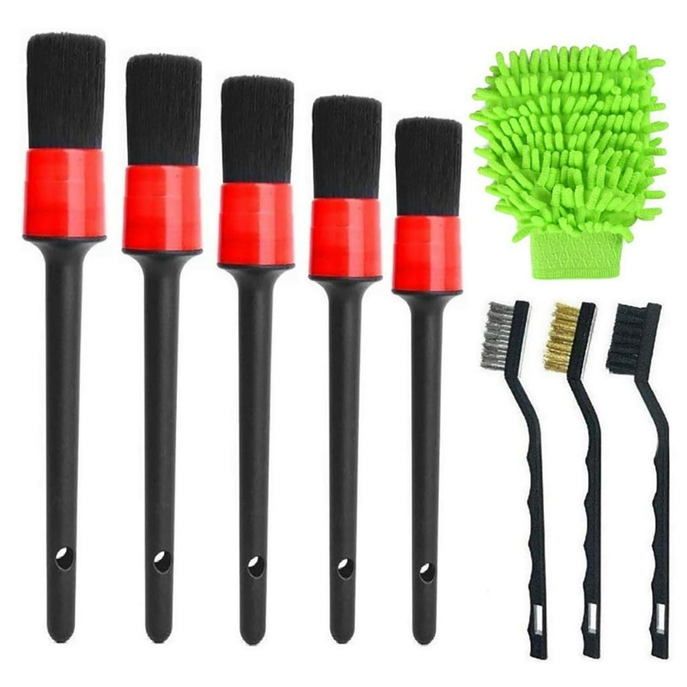 9PCS Car Detailing Brush Auto Detail Brush Set Automotive Detail