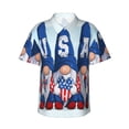 thumbnail image 2 of Picia Cute Gnomes in USA Gentle Cotton Regular Fit Short Sleeve Casual Hawaiian Shirt for Men-Large, 2 of 9