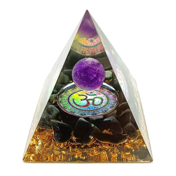 Orgonite Pyramid Mold Amethyst Peridot Healing Crystal Energy Pyramid Protection Meditation Tool Home Decor