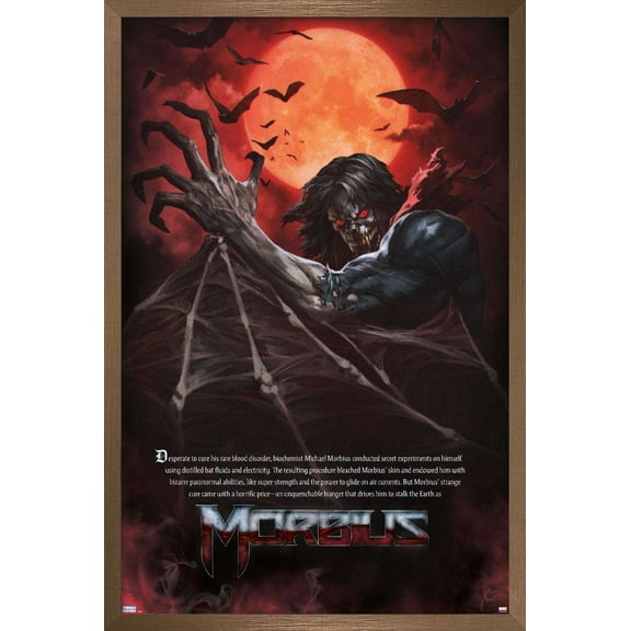 Marvel Morbius - Bio Wall Poster, 22.375" x 34", Framed