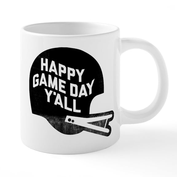 CafePress - Happy Game Day Y'all - 20 Oz White Ceramic Mega Mug