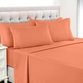 thumbnail image 3 of Lux Decor Collection King Bed Sheets - 16 Inch Deep Pocket 6 Piece Microfiber Bedding Sheets & Pillowcase Sets - Coral, 3 of 11