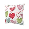 thumbnail image 2 of YFYANG Square Decorative Throw Pillow Case (Without Pillow Insert), Watercolor Cute Heart Doodle Bedroom Sofa Car Cushion Cover, 12"x12", 2 of 9