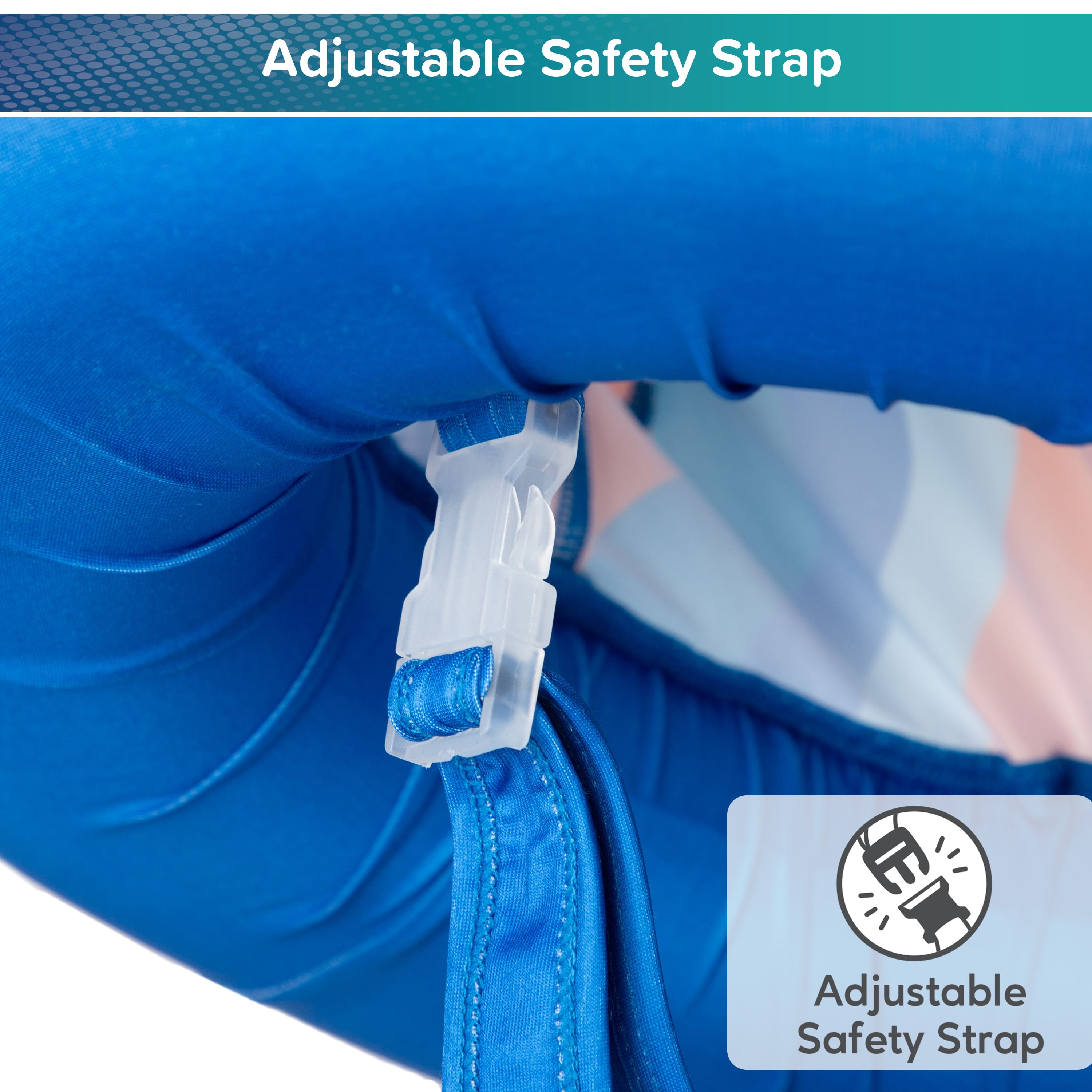 Aqua SwimSchool Inflatable Tot Trainer Pool Float with Adjustable Strap, Ages 2-4, 25-37 lbs, Blue