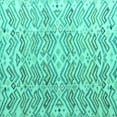 thumbnail image 1 of Ahgly Company Machine Washable Indoor Square Abstract Turquoise Blue Modern Area Rugs, 6' Square, 1 of 4
