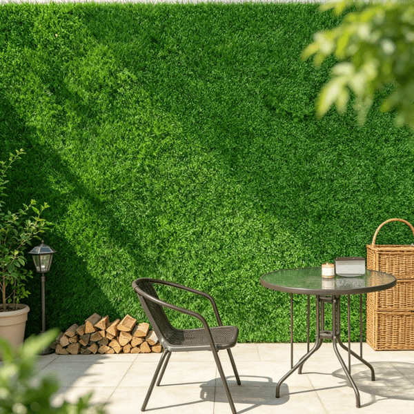 Artificial Panel 6-Pack, UV-Protected 20" x 20" Faux Hedge Wall Tiles, 4 cm Thick Green Grass Backdrop, Privacy Fence for Indoor Outdoor Garden & Backyard Decor