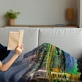 thumbnail image 3 of Landscape Soft Flannel Fleece Blanket, Tokyo Skyline with Tokyo Tower and Rainbow Bridge Tokyo Japan Night Scenery View, Cozy Plush for Indoor and Outdoor Use, 50" x 60", Green Navy, by Ambesonne, 3 of 5