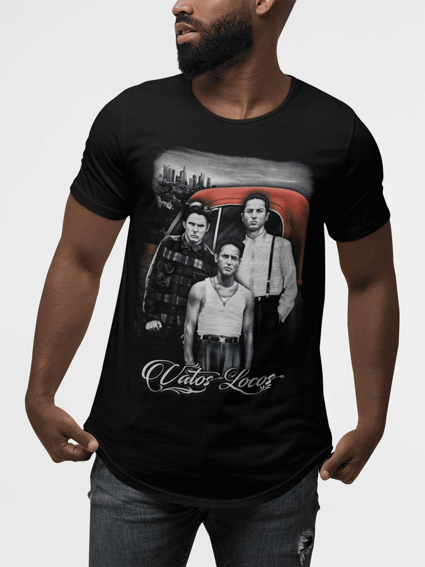 ShirtBANC Iconic Vatos Locos Dropcut Blood In Blood Out Loyal Brotherhood Shirt
