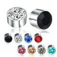 thumbnail image 2 of HOOUN 1 Pair Stainless Steel Magnetic Stud Earring Women Men Non-Piercing Clip On-White, 2 of 9
