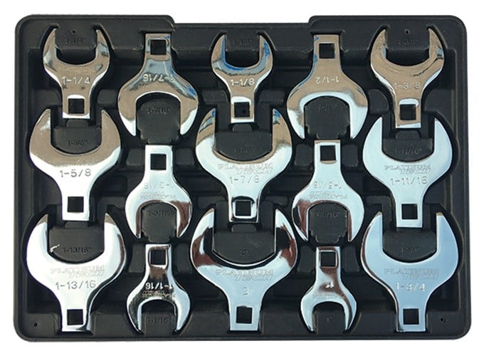 Platinum Tech 99370 15 Pc. SAE 1/2” Drive Jumbo Crowfoot Wrench Set PLT-99370