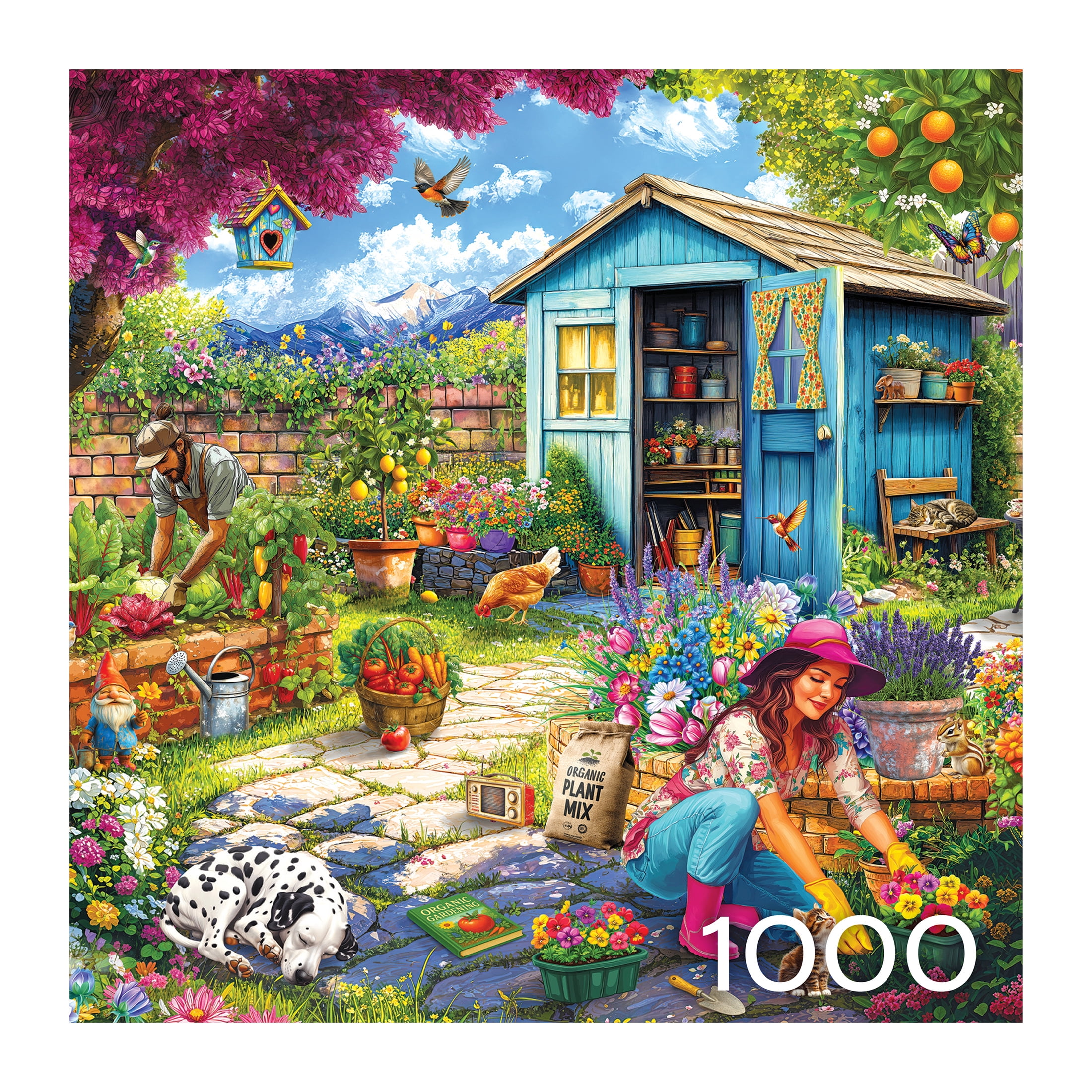 RoseArt - Favorite Places 1000-Piece - HH Couple in the garden- Adult Interlocking Puzzle