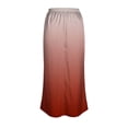 thumbnail image 7 of Uscallm Women's Maxi Satin Gradient Boho Casual Flowy Long Holiday Skirt Lightweight Pleated A-Line Beach Skirt, Wine L, 7 of 7